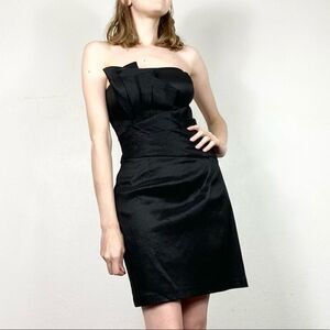 Jessica McClintock Black Sleeveless Pleated Mini Prom Dress